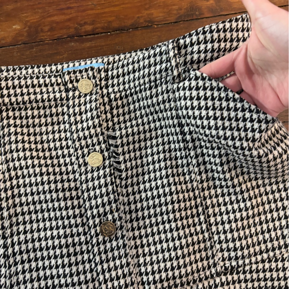 Draper James black white houndstooth skater skirt size 14 - Picture 5 of 7